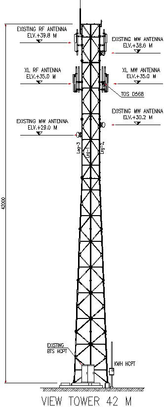 Tower view with detail AutoCAD drawing, CAD file, dwg file