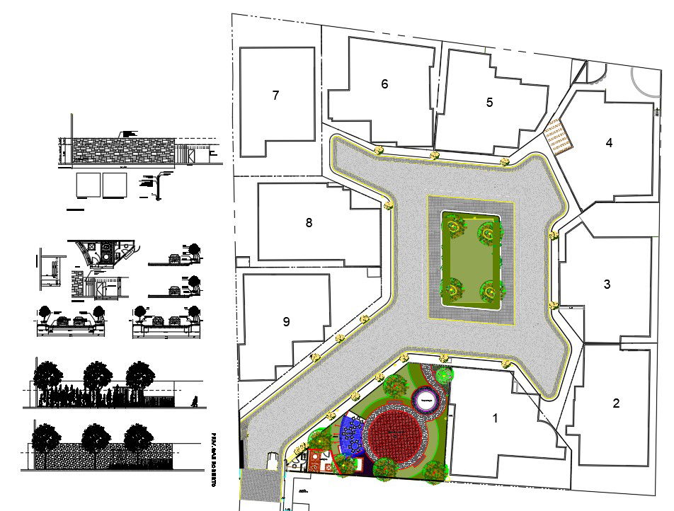 Town Planing Of Society Master Plan With DWG File