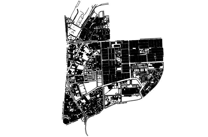 Town planning in dwg file