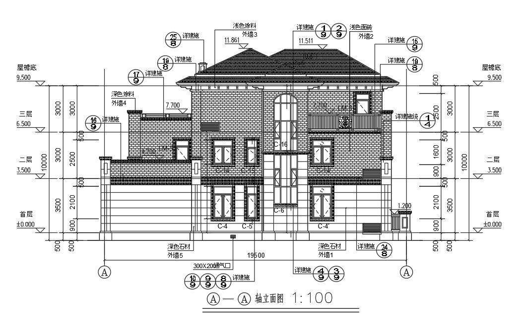 Townhouse Lift Side Elevation Design Download DWG File