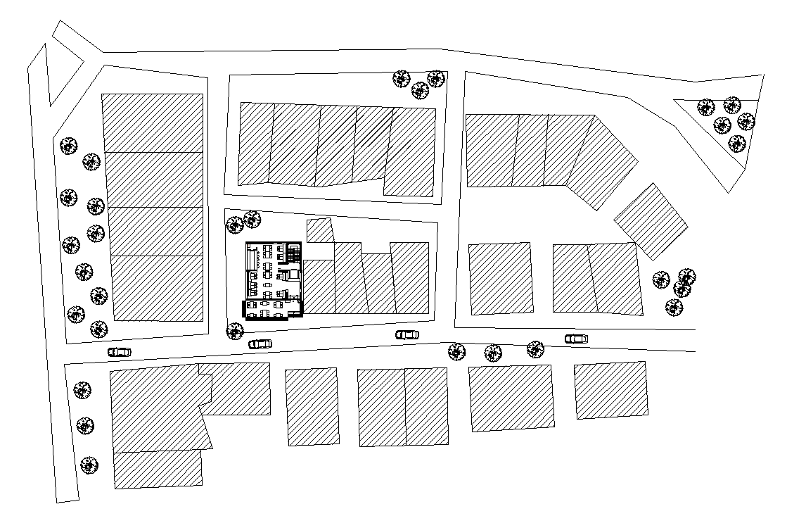 Town plan With Plotting CAD Drawing Free Download DWG File