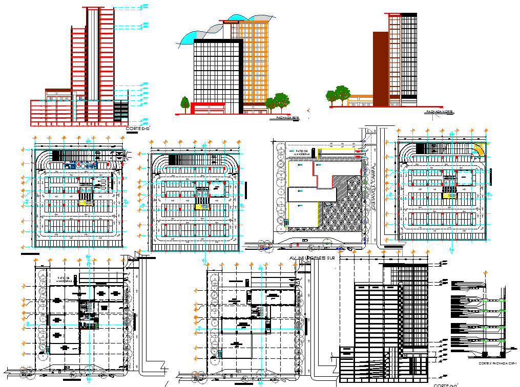 Trade Building Project Drawing autocad file