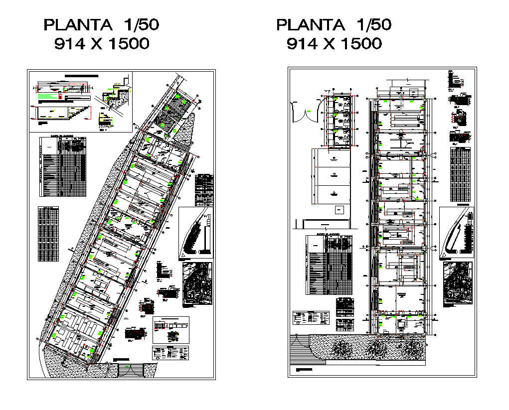 Trade center and office building detail plan 2d view layout file
