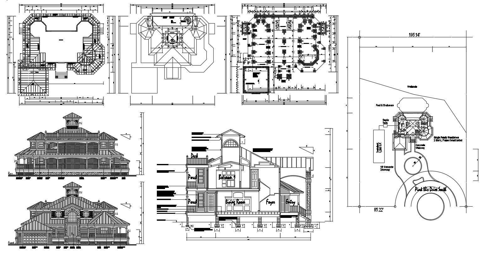 Traditional Attic House Project CAD File