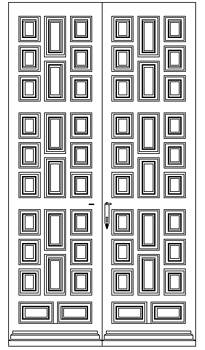 Traditional Design of Door Elevation dwg file