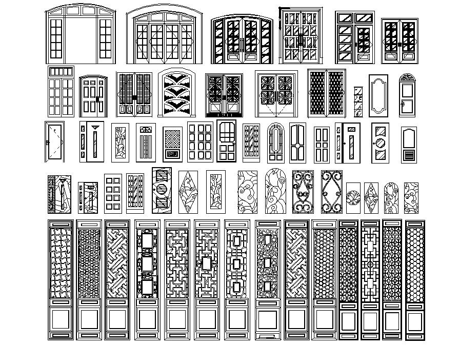 Traditional Door Design CAD Blocks