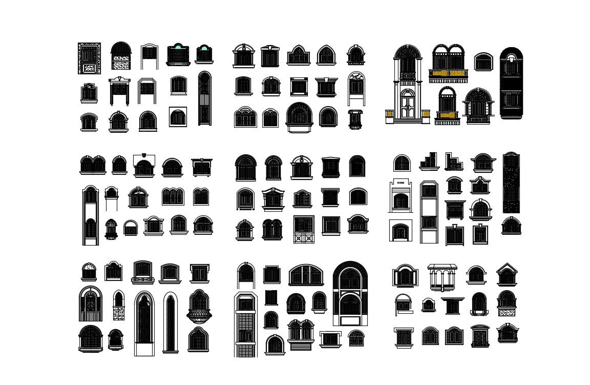 Traditional Front Doors CAD File