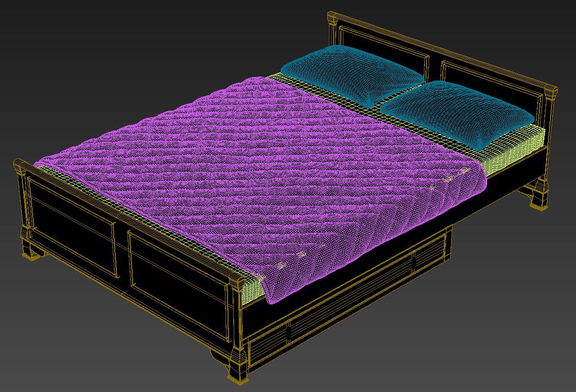 Discover Traditional Style Wooden Bed Design in 3D MAX model File