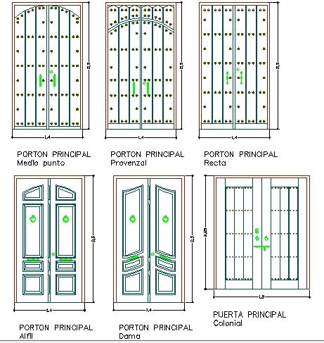 Traditional door design architecture project dwg file