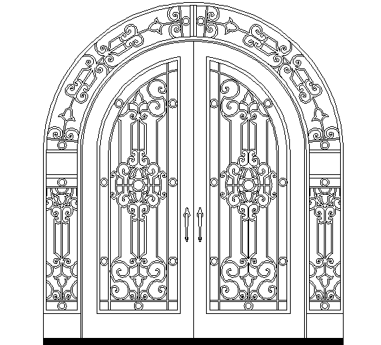Traditional door design details dwg file