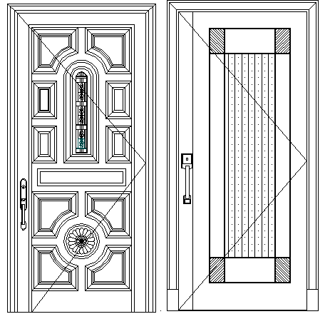 Traditional door designing block details dwg file