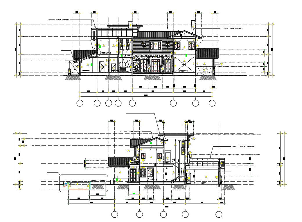 Traditional House Building Section Drawing DWG File