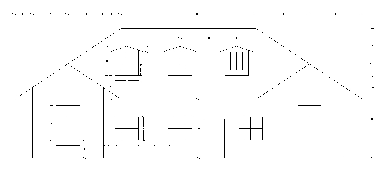 Traditional house 2d front view cad drawing is given in this cad file. Download this 2d cad file now.