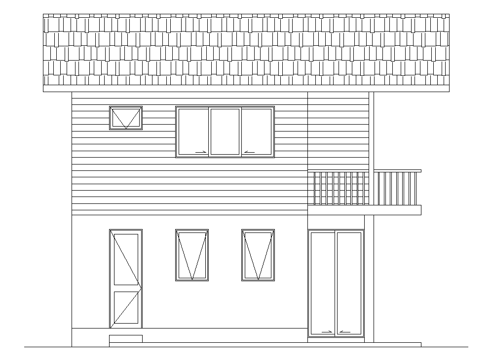 Traditional house design cad drawing is given in this cad file. Download this cad file now.