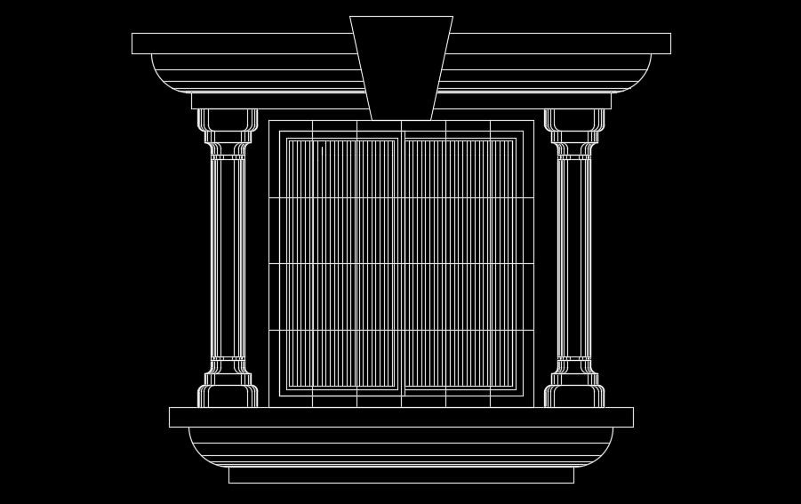 Traditional type window 2D drawing