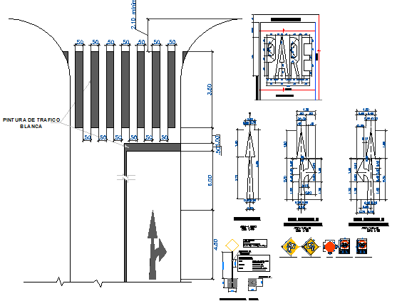 Traffic signal signaling plate flexible paving details deg file