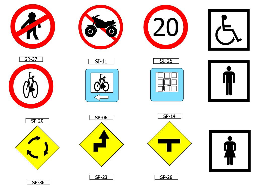 Traffic Symbol Free CAD Blocks Drawing