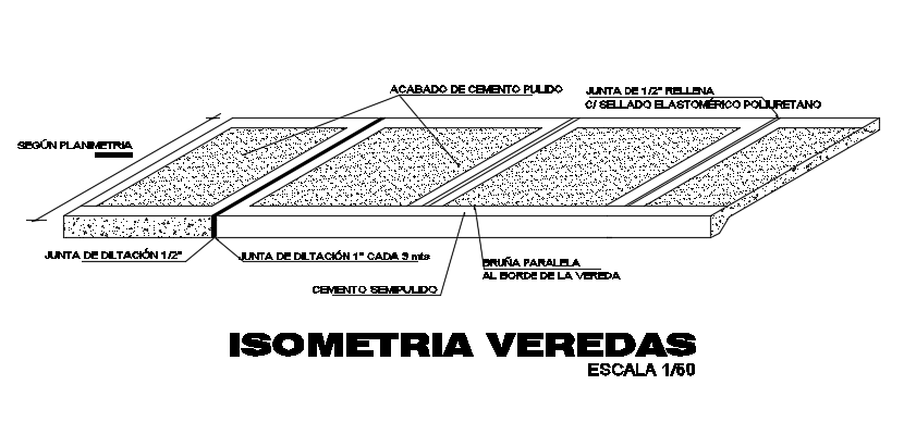 Traffic lane isometric walk drawing is given in this file