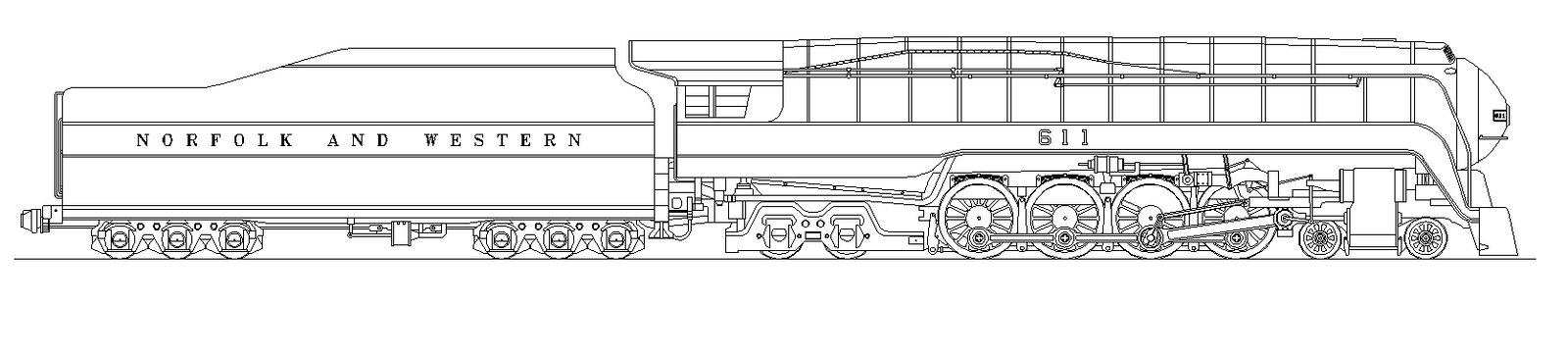 Train engine structure detail elevation 2d view layout file