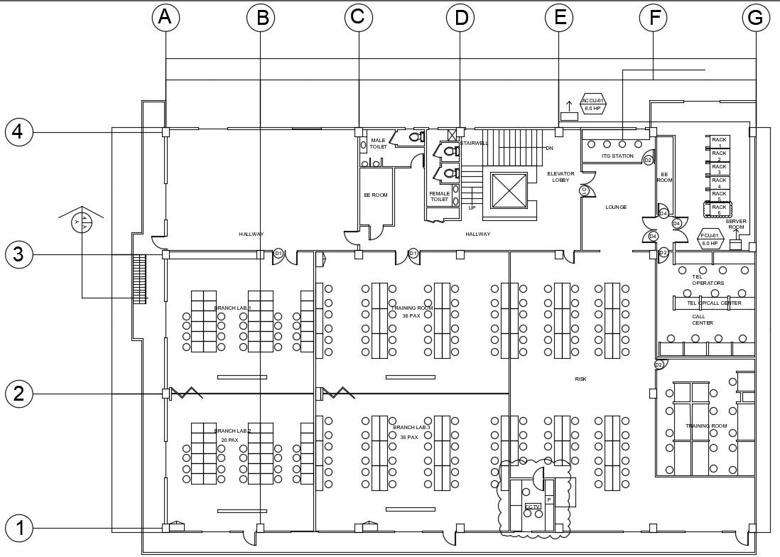 Training Lab Layout Plan AutoCAD Drawing Download DWG File