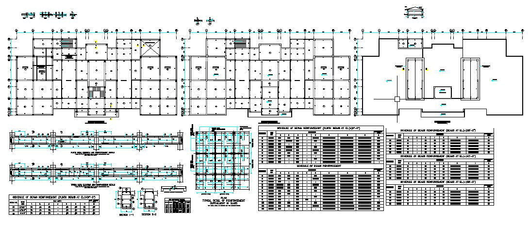 Slab and Beam Construction Drawings DWG Files for CAD blocks
