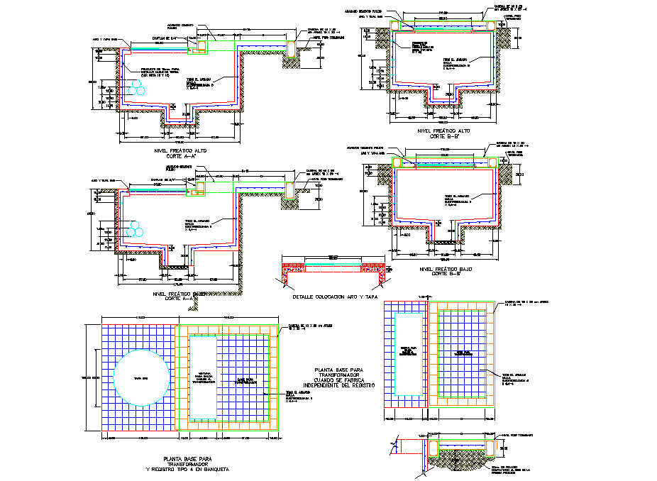 Transformer base with three phase type dwg file