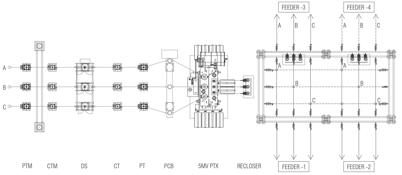 Transformer and rectifier details dwg autocad drawing .