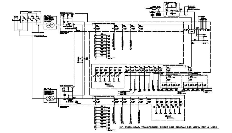 Transformer electrical connection section details are provided in this 2D CAD DWG drawing.Download the AutoCAD 2D DWG file.
