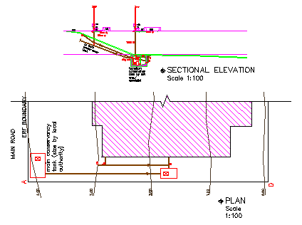Transitory conservancy tank detail section design drawing