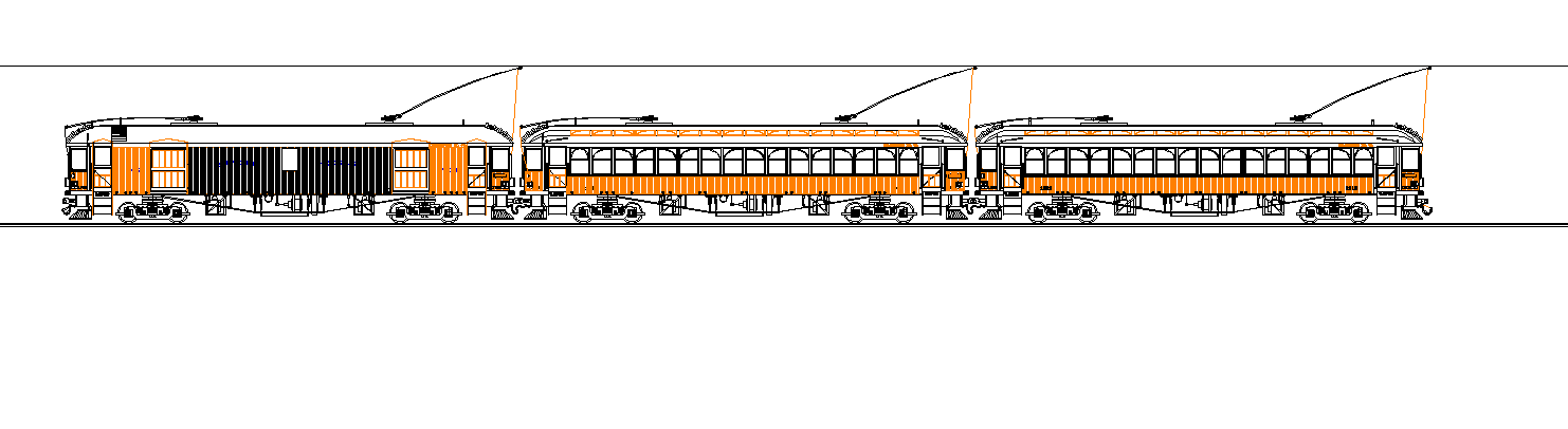 Transportation Train detail elevation 2d view layout file