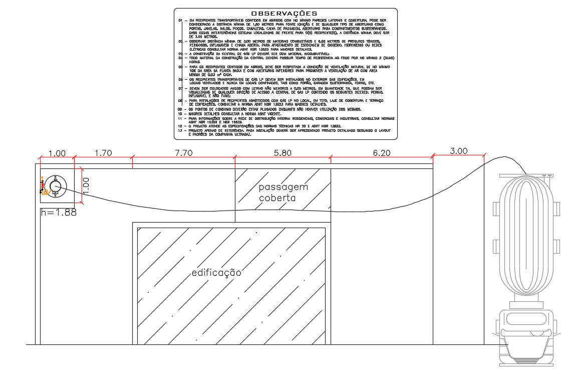 Transportation Fuel Tank With Pump Station Design DWG File
