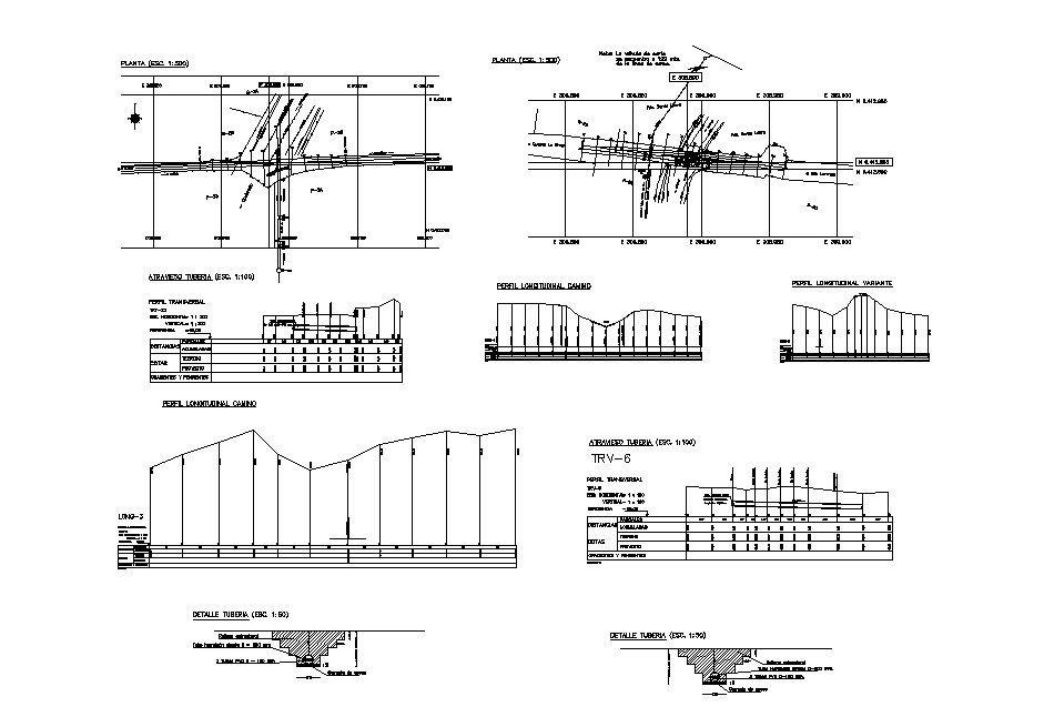 Transverse irrigation matrix cad construction and plumbing details dwg file