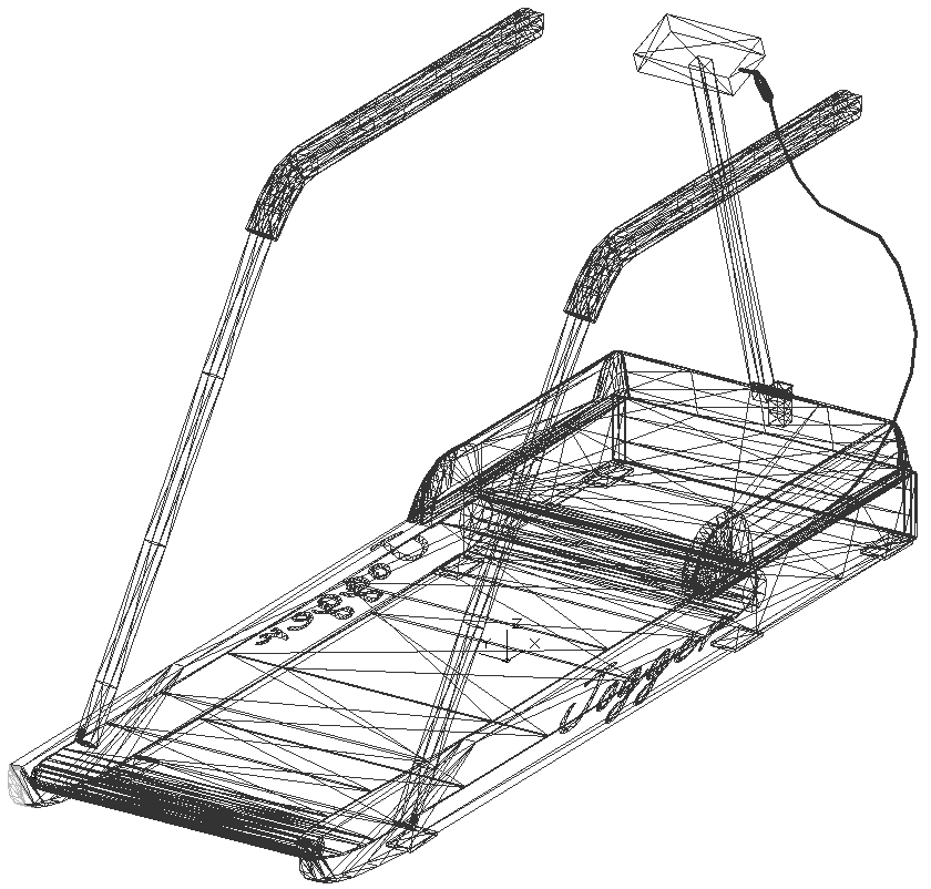 Treadmill design 3d details dwg autocad drawing .