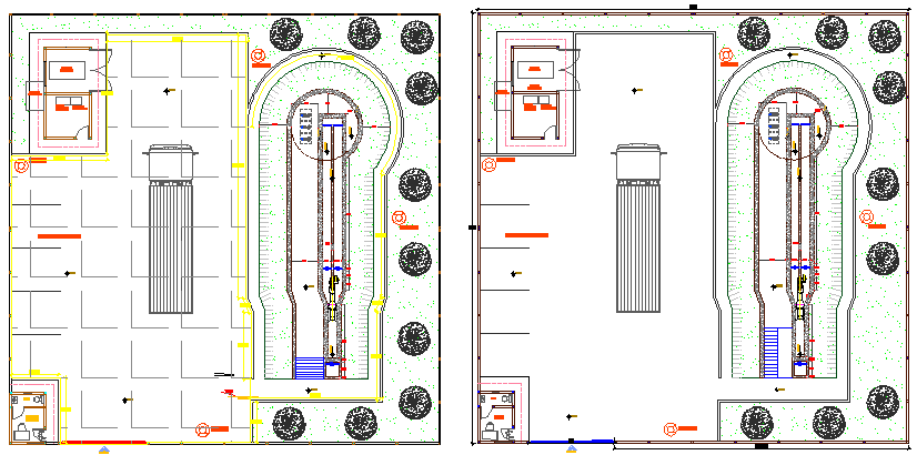 Treatment pavilion center landscaping and site plan dwg file