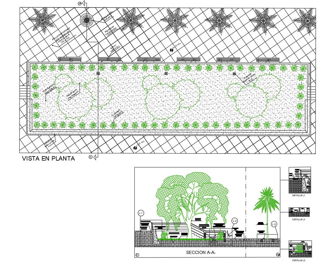 Tree Landscaping Designs CAD Drawing