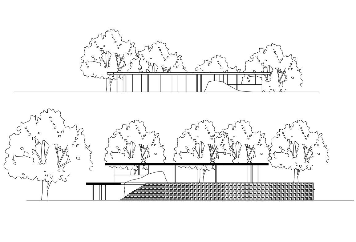 Tree elevation blocks and house cad drawing details dwg file