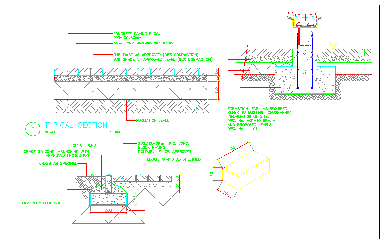 Tree planting and landscaping details of house garden dwg file