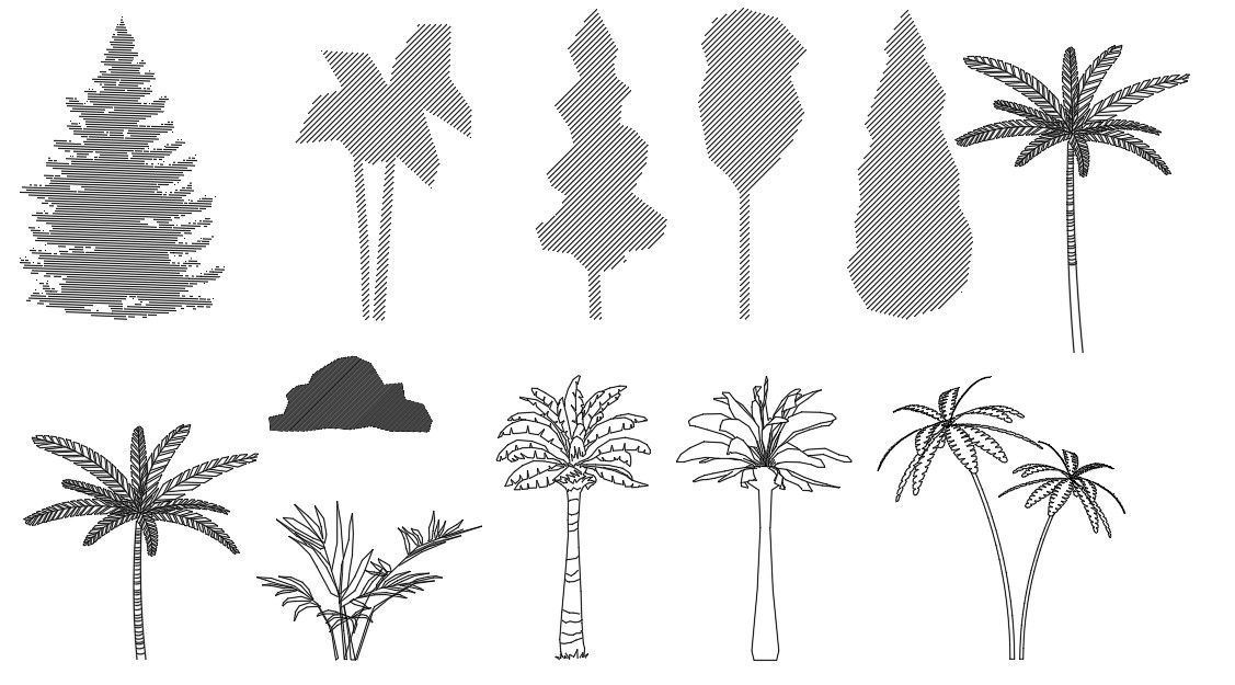 Tree Elevation AutoCAD Blocks Free Download DWG File