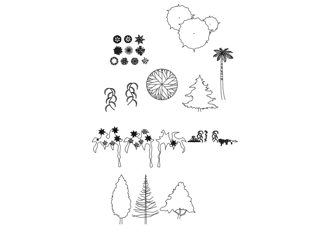 Trees and plants AutoCAD Blocks Free download
