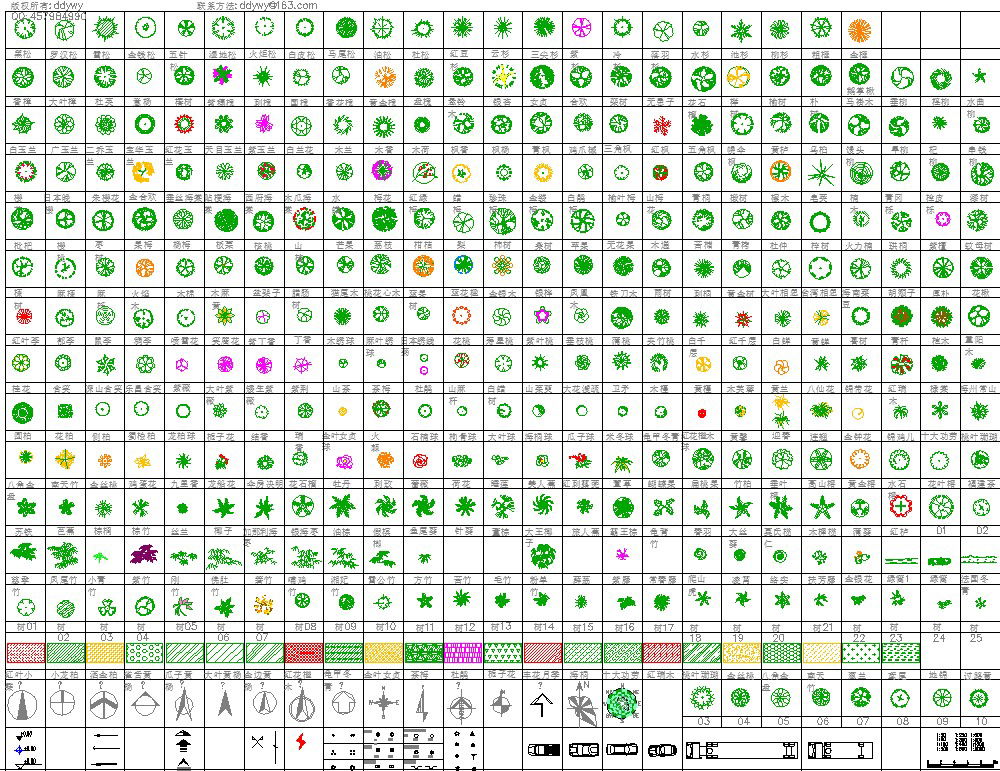 Tree Blocks for Landscape and Urban Planning in AutoCAD File
