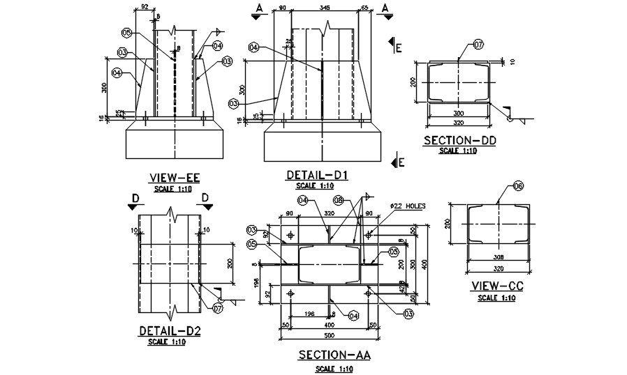 Trestle section view has given in the form of 2D Autocad DWG drawing file. Download the 2D AutoCAD DWG drawing file.