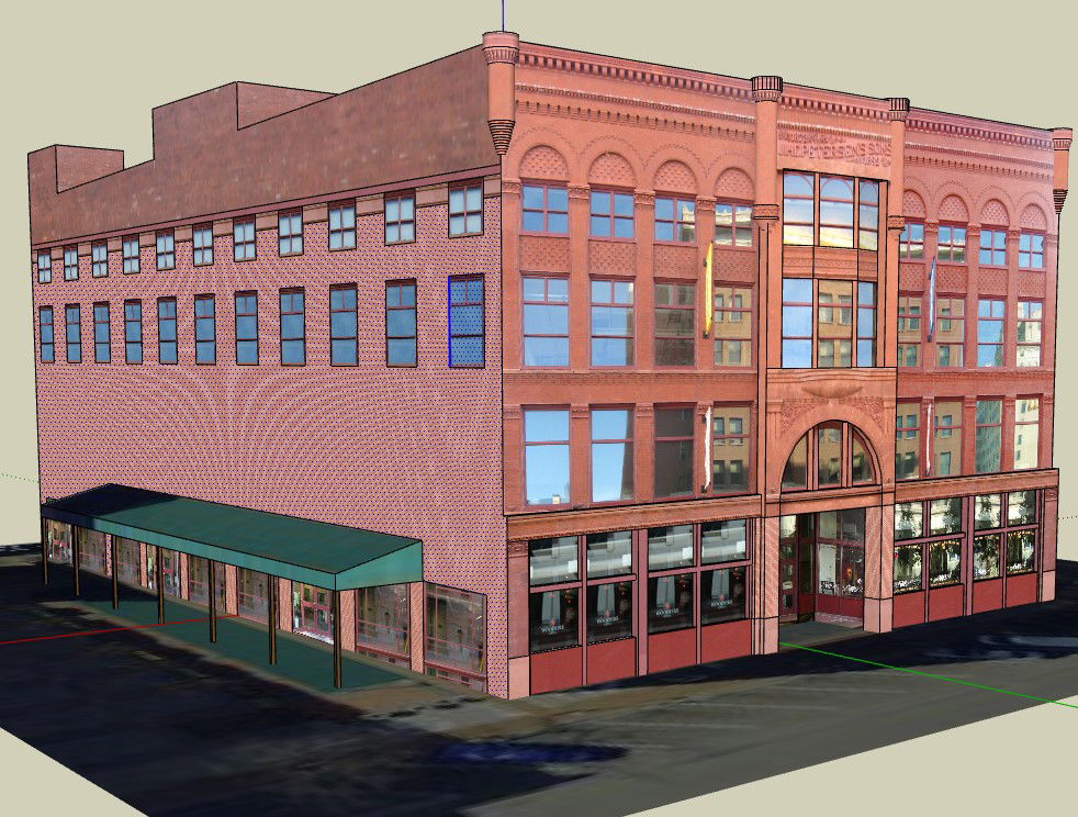 Three-Level Commercial Building Complex Floor Plan in DWG File