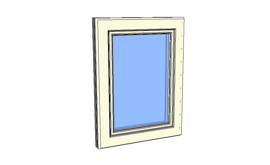 Triple glazed window 3d block cad drawing details skp file