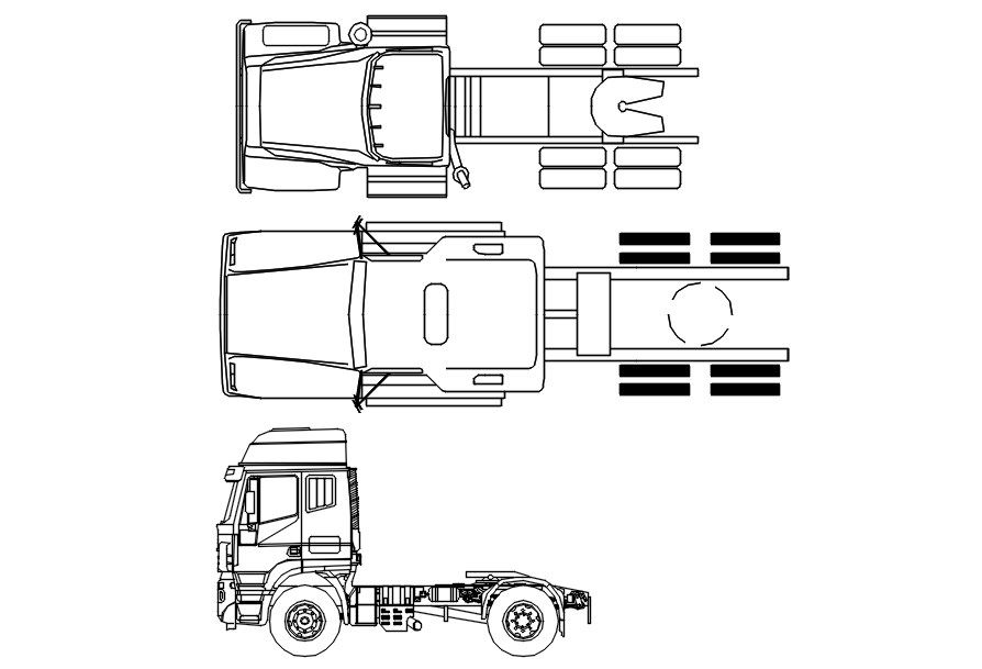 Trolley truck block in AutoCAD, dwg file.