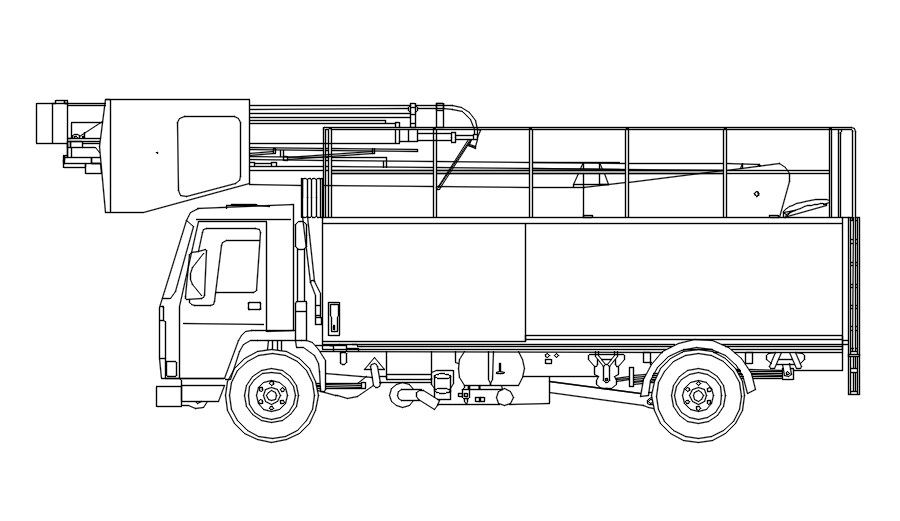 Truck Block in AutoCAD, dwg file.