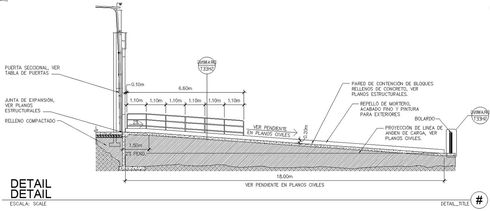 Truck ramp Section details AutoCAD DWG Drawing File. Sectional details are clearly given in this drawing file. Download the AutoCAD DWG file.