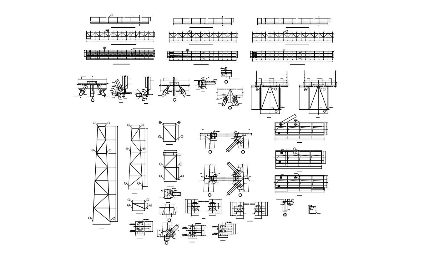 Truss Bridge Designs With Continuous Beam Design AutoCAD File