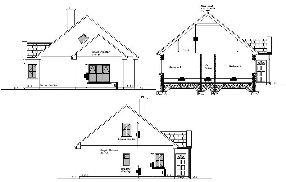 Truss Roof House Plan AutoCAD File