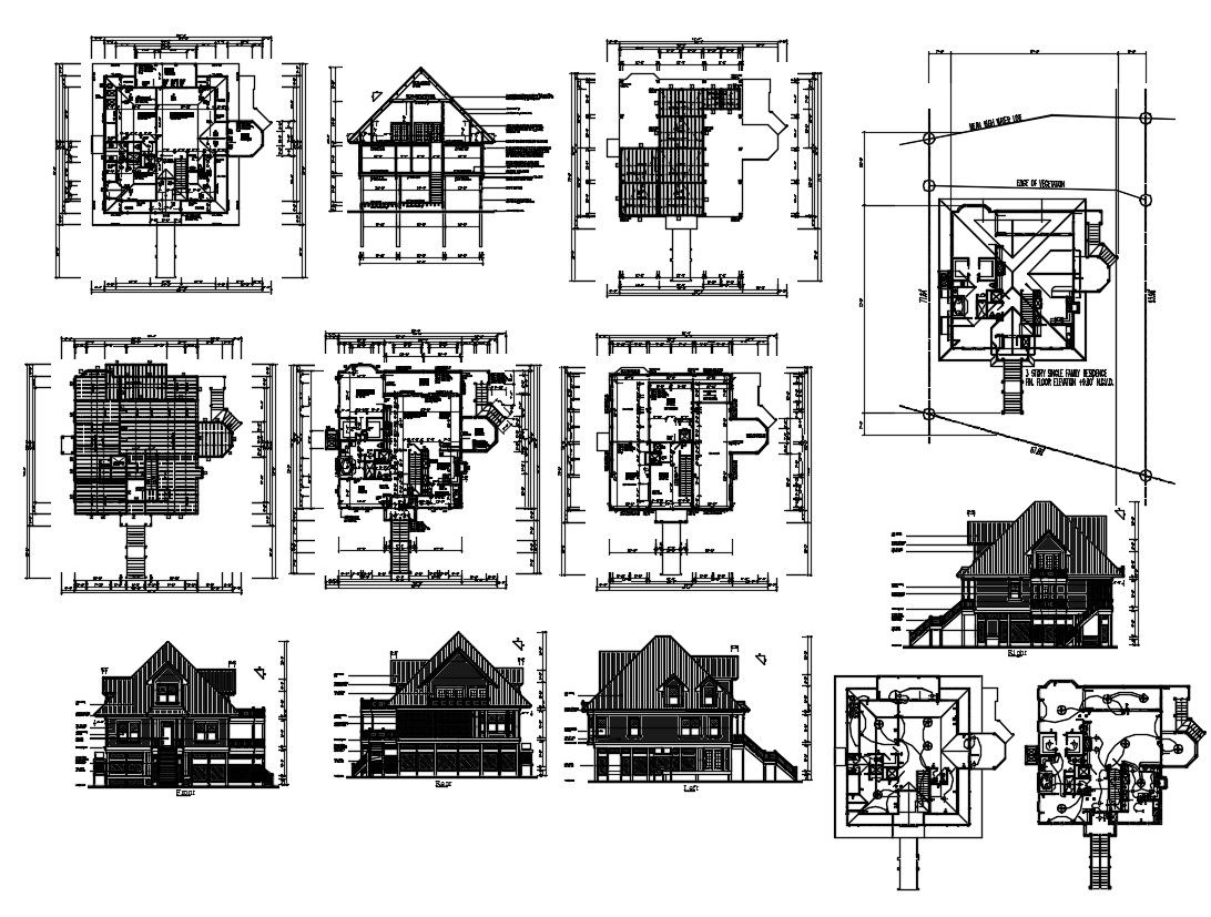 Truss Roof House Project CAD File