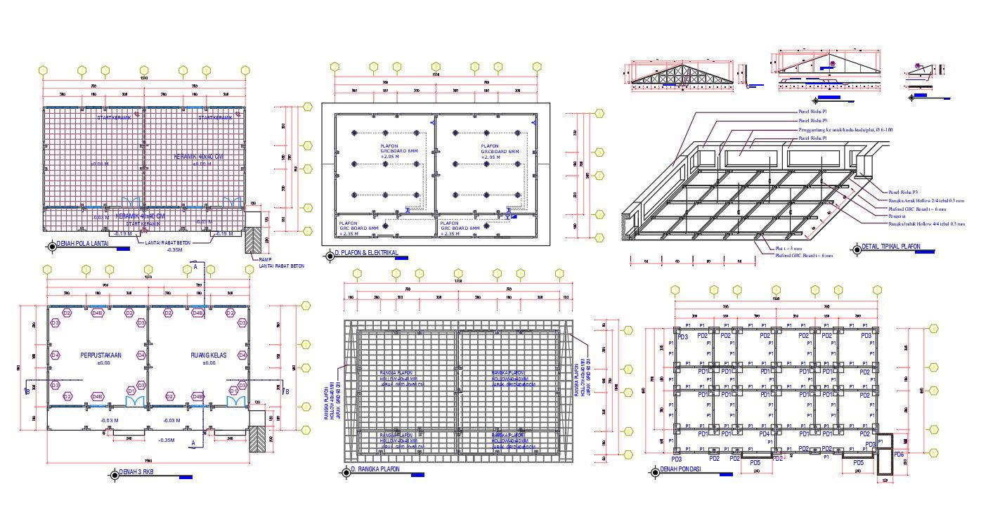 Truss Roof House Construction Working Plan DWG File